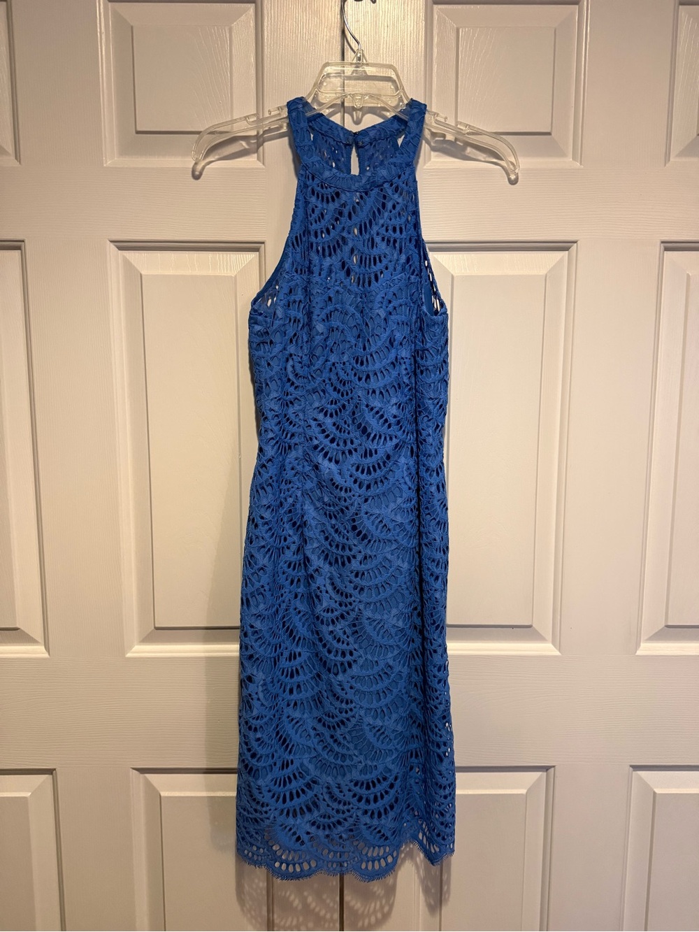 Lilly Pulitzer Royal Blue Crochet Lace Halter Midi Dress